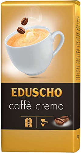 Eduscho Caffe Crema - Roasted Whole Coffee Beans - 1kg, yellow, black