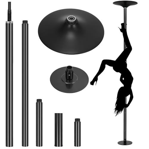 OFCOSO Professional Dancing Pole 45mm Spinning Pole Portable Removable Spinning Dancing Pole Dance Kit Adjustable Height Spinning Pole for Exercise Club Party Pub Home, Black