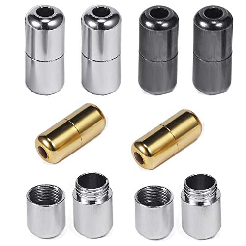 Metal Connector DIY Shoelaces Repair Shoe Lace Tips Replacement End, for Elastic No Tie Athletic Running Shoe Laces Sneakers Fits Hiking Boots, Board Shoes and Casual Shoes,Silver Gold Pewter