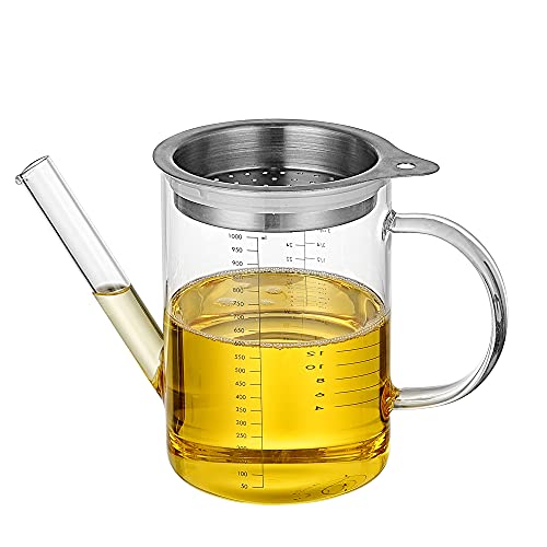 Hyperspace Glass Gravy Separator with Filter Cap, Fat Separator, Poultry Separator, Size of 4 cups or 1000ml