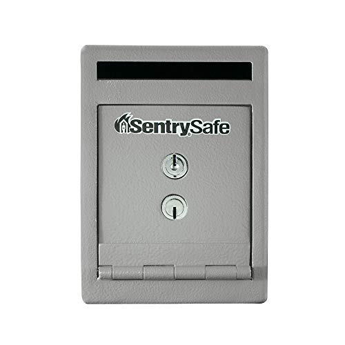 SentrySafe Depository Safe with Dual Key Lock, Steel Drop Slot Safe for Offices and Businesses, Securely Store Cash, Deposits and Valuables, 0.23 Cubic Feet, 8.5 x 6 x 12.3 Inches, UC-025K