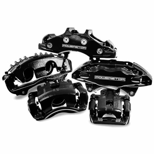 Power Stop S4918ABLK Front Pair of High-Temp Black Powder Coated Calipers