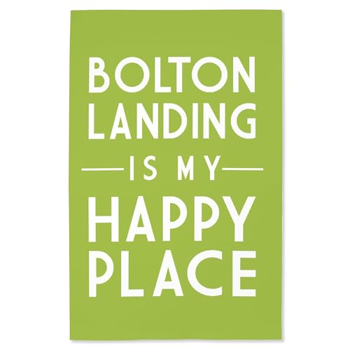 Lantern Press 16x24 Inch Giclee Art Print Wall Decor, Bolton Landing, New York, Bolton Landing is My Happy Place, Simply Said