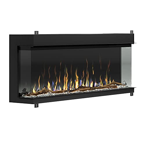Dimplex IgniteXL Bold 74-in Built-in Linear Modern Electric Fireplace with Multiple Display Options, Multi-Colored Flames | with Crystals and Driftwood Logset, Model: XLF7417-XD