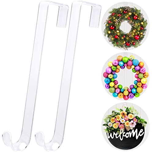 AnCintre 15 in Wreath-Hangers for Front Door,2 Pack Easter Christmas Halloween Decorations Fall Door Welcome Sign for Front Door Inside Outside Over The Door Hooks Organizer Home Décor