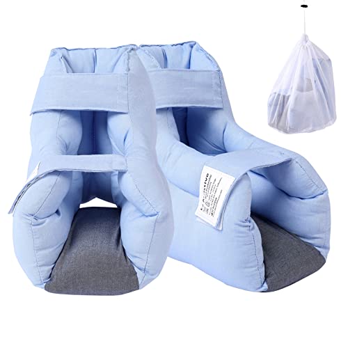 EZ Assistive Heel Protectors for Pressure Sores in Bed and Heel Protectors for Bed Sores, Heel Cushions for Heel Pain Relief, Foot Heel Pillows for Bedridden Patients Supplies with Laundry Bag