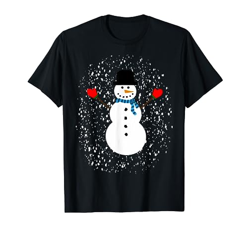 Biz Designs: Cute Snowman in a Snowy Winter Wonderland T-Shirt