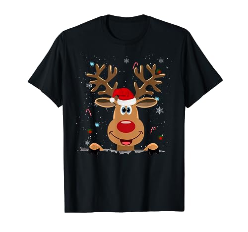 RUDOLPH Red Nose Reindeer T-Shirt | Santa Christmas T-Shirt