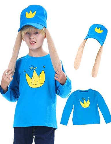 Waslary Dog Police Costume with Hat Set for Kids, Dog Detective Costume Cosplay Pullover Outfit, Gifts for Boys Girls (XL (for Height 55.1-59.1'))
