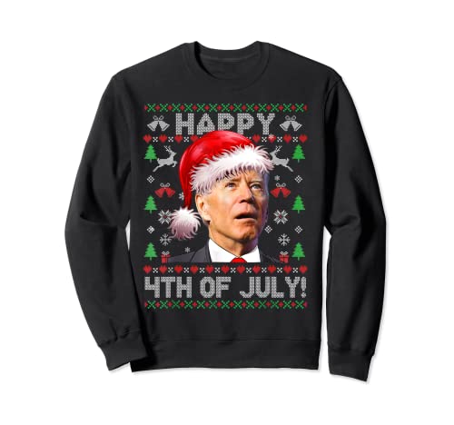 Santa Joe Biden Happy 4th of July Ugly Christmas Sweatshirt