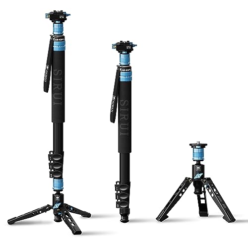 SIRUI Aluminum Monopod with Feet, 75.8' Professional Monopod for Cameras, Compact Travel Monopod with Quick Release Plate, Max Load 33lbs, Compatible with Sony Canon Nikon DSLR Camera, AM-404FL+QC-38