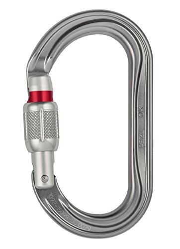Petzl OK Carabiner - Oval Carabiner for Use with Pulleys and Ascenders for Climbing and Glacier Travel - Screw-Lock