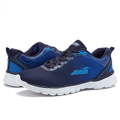 Avia Factor 2.0 Men’s Casual Sneakers - Lifestyle Athletic Shoes for Men with Memory Foam - Blue/Silver Grey, 11.5 Medium