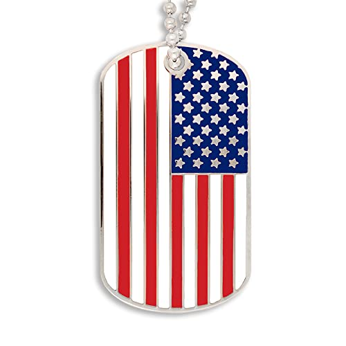 PinMart's American Flag Dog Tag - Engravable