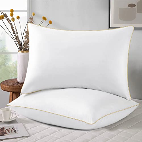Pillows Queen Size Set of 2, Cooling Hotel Luxury Pillows, Premium Soft Down Alternative Breathable Pillows for Bed, Pillow for Back, Stomach or Side Sleepers