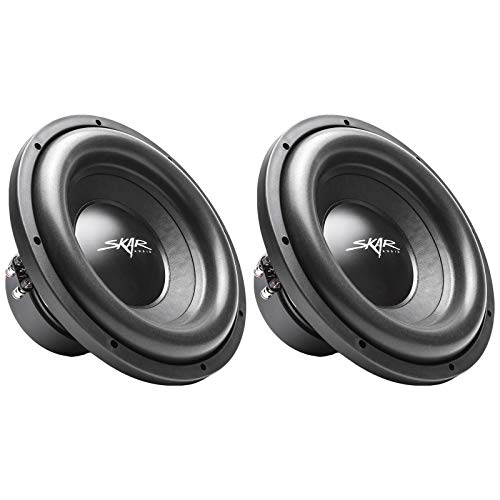 (2) Skar Audio SDR-12 D4 12' 1200W Max Power Dual 4 Ohm Car Subwoofers, Pair of 2