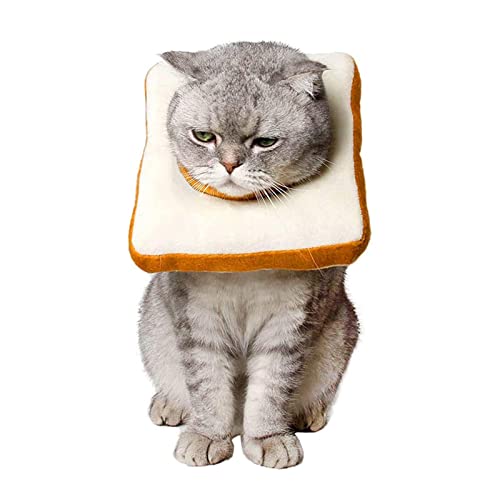 Amakunft Adjustable Cat Cone Collar Soft, Cat Recovery Collar, Cone for Cat After Surgery, Cat Neck Cone, Elizabethan Collar for Cat and Kitten (Toast S (Neck:5'-10'))