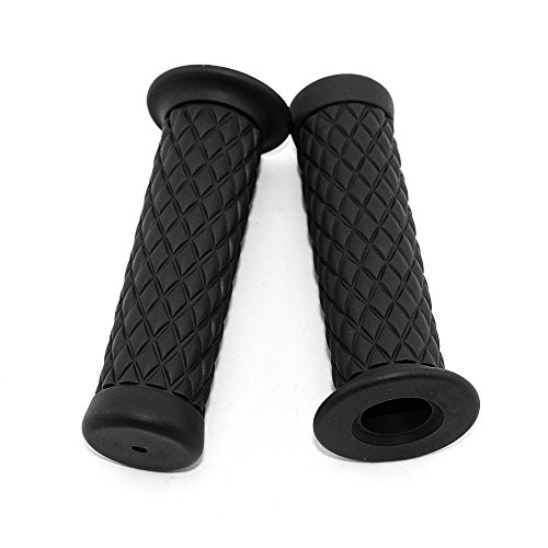 Motorcycle Grips Non Slip Rubber Bar End Thruster Grip 7/8' 22mm 24mm Motorcycle Comfort Hand Handlebar Grip Thruster Grip (Black)