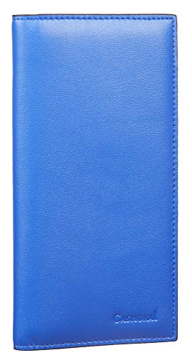 CASMONAL Vegan Leather Checkbook Cover For Men & Women Checkbook Holder Wallet RFID Blocking(Blue Royal)