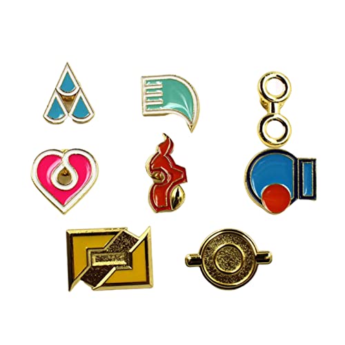 YUANstore Applicable to Pocket Monster Generation 1-6 Gym Badge Collection Box, Game Collection Set of 8PCS, Gift for Boy and Girls