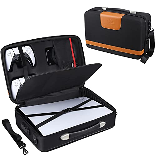 Mchoi PS5 Carrying Case-Customized Hard Shell Travel Bag with Password Lock for Playstation 5 Console, Controller, Games, Gaming Headset & Accessories