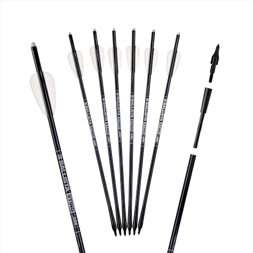 BALLISTA Sting Mini Crossbow Bolts Carbon Arrows with Field Tips, Half-Moon Nocks, Penetrator Inserts for Hunting Broadheads OD 6.0mm (Pack of 6) (13')