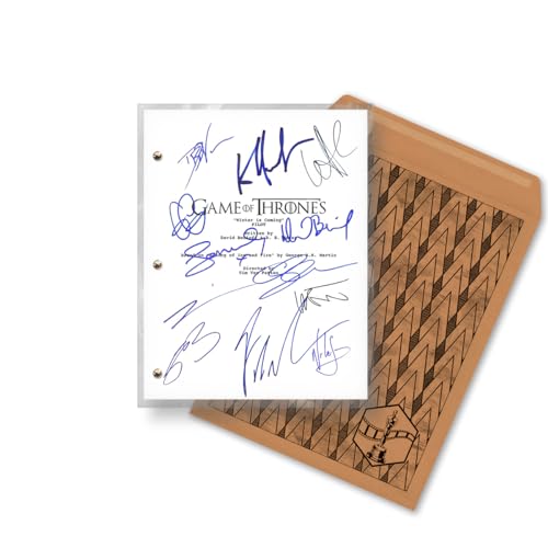Game of Thrones TV Show Autographed Signed Reprint Art Poster Collectible Print - 8.5x11 Manuscript - Kit Harington, Emilia Clarke, Maisie Williams, Sophie Turner, Peter Dinklage