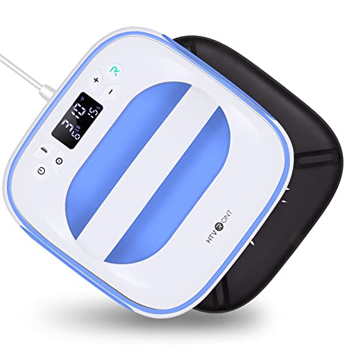 HTVRONT Heat Press Machine for T Shirts, 10'X10' Portable Tshirt Press Machine, Fast Heat-up Iron Press Heat Transfer Machine for Hat, Vinyl,Sublimation （Blue）