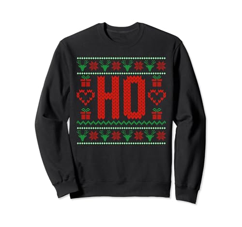 Where My Ho's At Ugly Christmas Sweater Couples Matching Sweatshirt