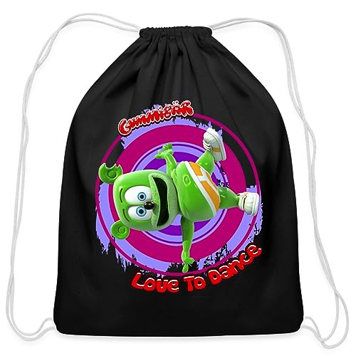 Spreadshirt Gummibär Love To Dance Gummy Bear Clothing Cotton Drawstring Bag, One Size, black