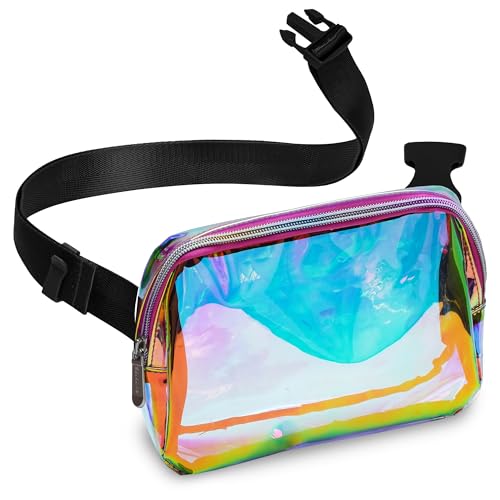 Rave Laser Gold Pink Fanny Pack Belt Bag for Women I Cross Body Fanny Packs for Women - Crossbody Bags small Waist Bag Men - Fashion Waist Pack Bum Bag - Hands Free for Hiking, Running & Travel