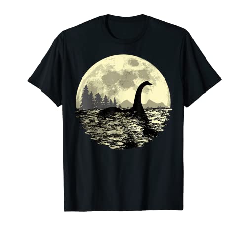 Loch Ness Monster Moonlight Lake Swim Graphic T-Shirt