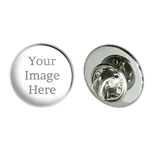 Graphics and More Personalized Small Round Lapel Hat Pin Tie Tack .75'| Customize With Your Own Image