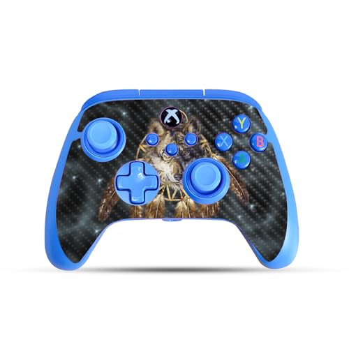 Carbon Fiber Gaming Skin Compatible with PowerA Xbox Series X|S Enhanced Wired Controller - Wolf Dreams - Premium 3M Vinyl Protective Wrap Decal Cover | Crafted in The USA by MightySkins