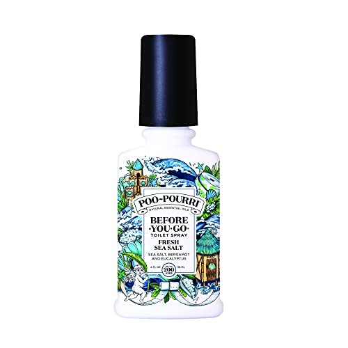 Poo-Pourri Before-You-Go Toilet Spray, Fresh Sea Salt, 4 Fl Oz - Sea Salt, Bergamot and Eucalyptus