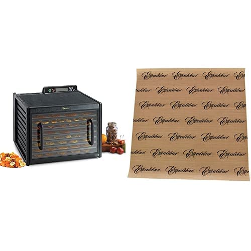 Excalibur 9-Tray Food Dehydrator with Digital Timer and 4 ParaFlexx Dehydrator Sheets