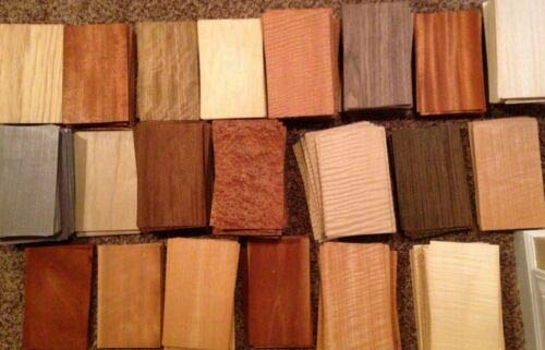 Wood Veneer Variety Pack 65 Pieces 5' x 8' Domestic Exotic Marquetry Pack Inlay 1/42' Thickness Over 18 Square feet