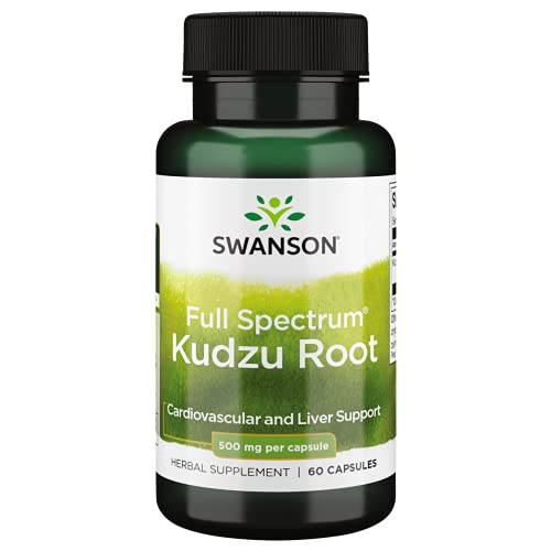 Swanson Full Spectrum Kudzu Root - Herbal Supplement Supporting Heart Health & Liver Health - May Support Healthy Blood Pressure & Cholesterol Levels - (60 Capsules, 500mg Each)