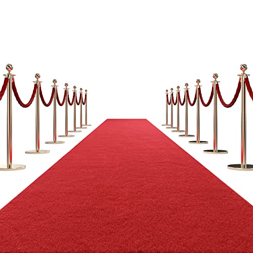 HOMBYS Extra Thick Red Carpet Runner for Events, 3x10 Feet Not Slip Red Aisle Runway Rug for Party Wedding & Special Events Decorations