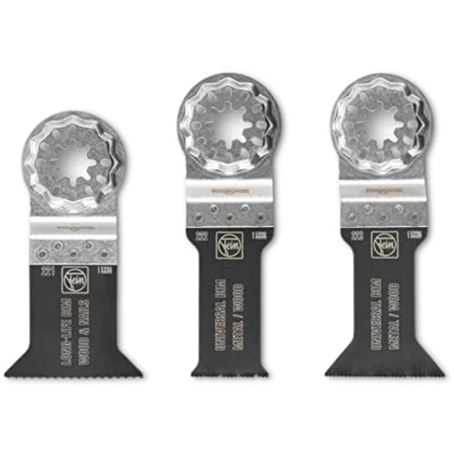 Fein StarLock E-Cut ComboWood & Metal Saw Blade - Universal Saw Blade (1-1/8' & 1-3/4'), Long-Life Saw Blade (2'), 3-Pack - 35222952140