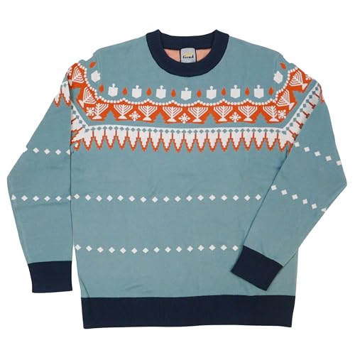 Vintage Charmer Hanukkah FAIR ISLE Pullover Sweater (as1, Alpha, s, Regular, Regular)
