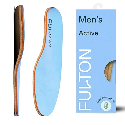 Fulton Men's Shock Absorbing Insoles with High Impact Arch Support - Custom Molding Cork Inserts Alleviate Plantar Fasciitis & Foot Fatigue- Athletic Running Insoles for Men (Men's Size 12.5-13)