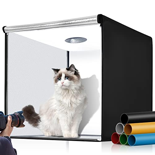 Fasonic 32'x32' Photo Studio Light Box Photography, Large Lightbox for Product with 3 Stepless Dimming Lights Panel, 210 LED Beads, Professional Photo Booth Shooting Tent Kit with 6 Color Backdrops