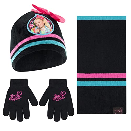 Nickelodeon Girls Winter Hat, Scarf, And Kids Gloves Sets, Jojo Siwa Beanie For Ages 4-7