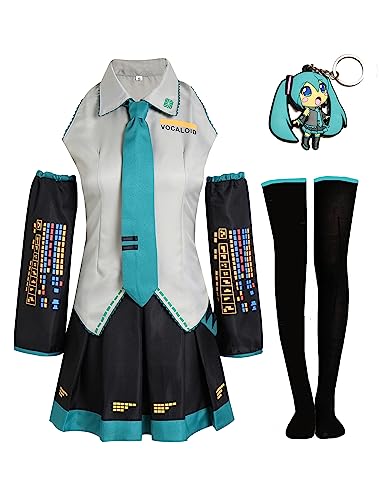 Deerjoke Anime Cosplay Costume Dress School Uniform Outfit Suit Full Set Halloween Women (Grey-Black, Medium)
