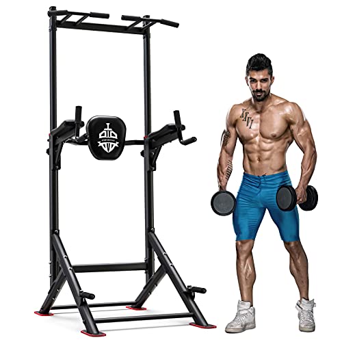 Sportsroyals Power Tower Pull Up Dip Station Adjustable Multi-Function Home Gym Strength Training Fitness Equipment Newer Version
