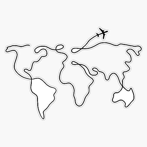 World Map Sticker Vinyl Waterproof Sticker Decal Car Laptop Wall Window Bumper Sticker 5'