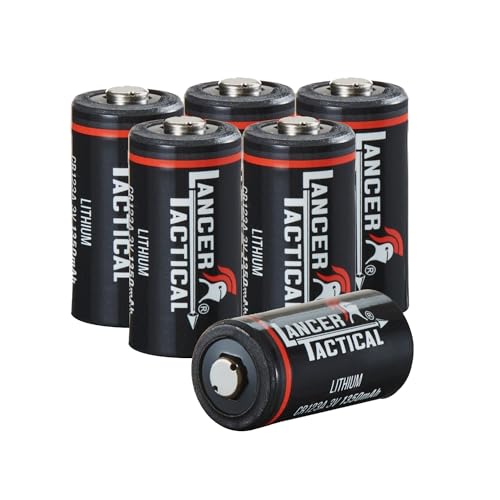 Lancer Tactical CR123A 1300mAh Lithium Batteries, 3 Volt, 10-Year Shelf Life for High Intensity Flashlight, Home Safety, Security Devices (6 Count)