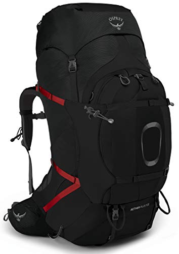 Osprey Aether Plus 100L Men's Backpacking Backpack, Black, Large / X-Large