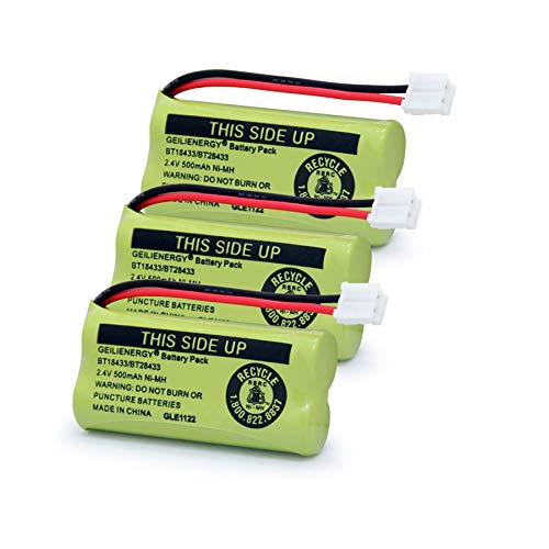 GEILIENERGY BT18433 BT28433 BT184342 BT284342 BT183348 BT283348 BT-1011 Replacement Battery Compatible for Phone CS6209 CS6219 CS6229 DS6151 89-1330-01-00 CPH-515D(Pack of 3)